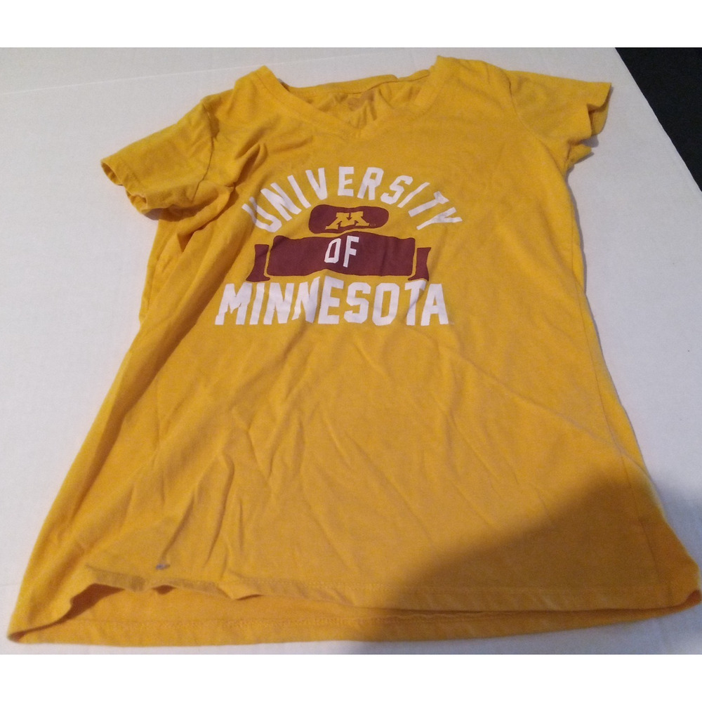 Minnesota Golden Gophers Yellow V-Neck T-shirt Size Small